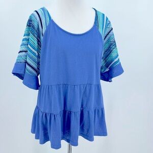 Umgee Bell Sleeve ruffle top-Size oversized Medium